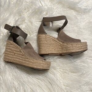 Marc Fisher Taupe Wedge Sandals